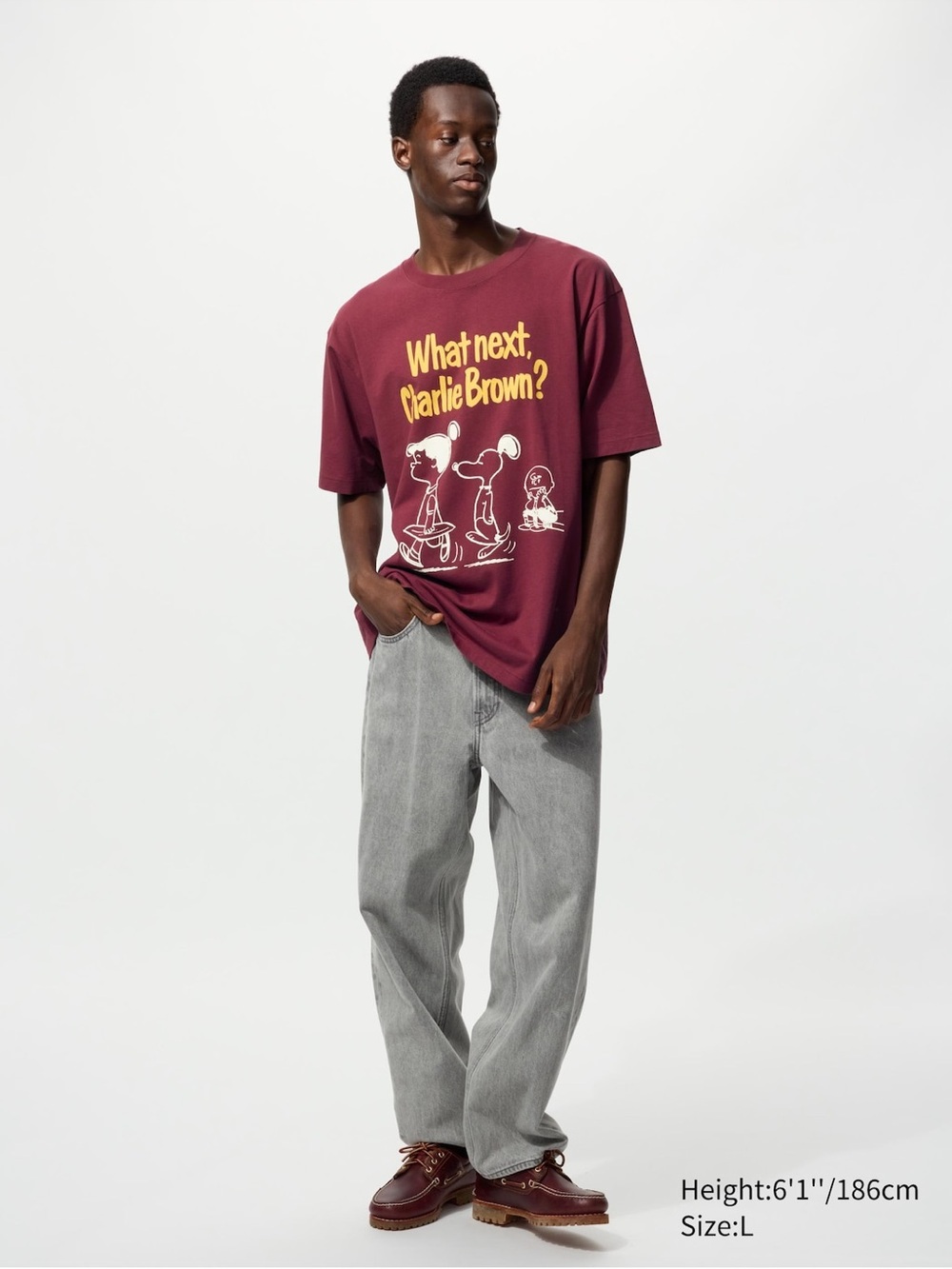 UNIQLO PEANUTS UT Graphic T-Shirt Wine Size M NWT